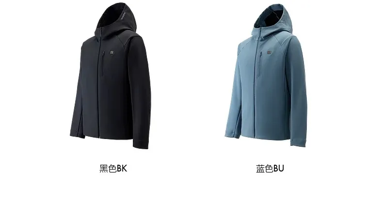 Upper body material picture KOLON｜KOLON SPORT HIKING Water-repellent, anti-static, windproof graphene composite plus fleece soft shell jacket (black)